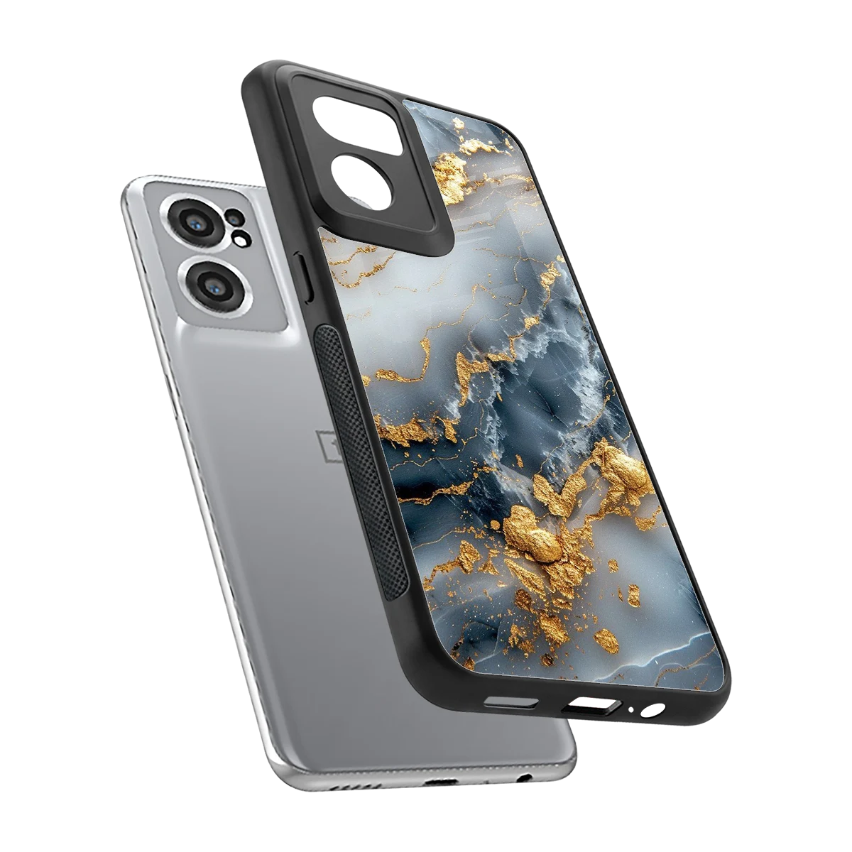 Celestial Marble sleek oneplus nord ce 2 cover with tempered glass back and TPU edges