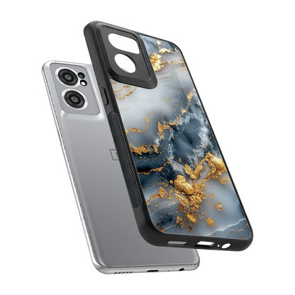 Celestial Marble sleek oneplus nord ce 2 cover with tempered glass back and TPU edges