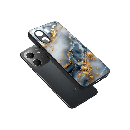 Celestial Marble sleek oppo a5x 5g cover with tempered glass back and TPU edges