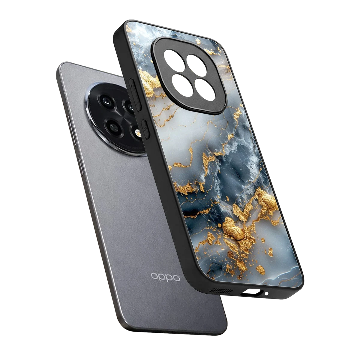 Celestial Marble sleek oppo f29 pro 5g cover with tempered glass back and TPU edges
