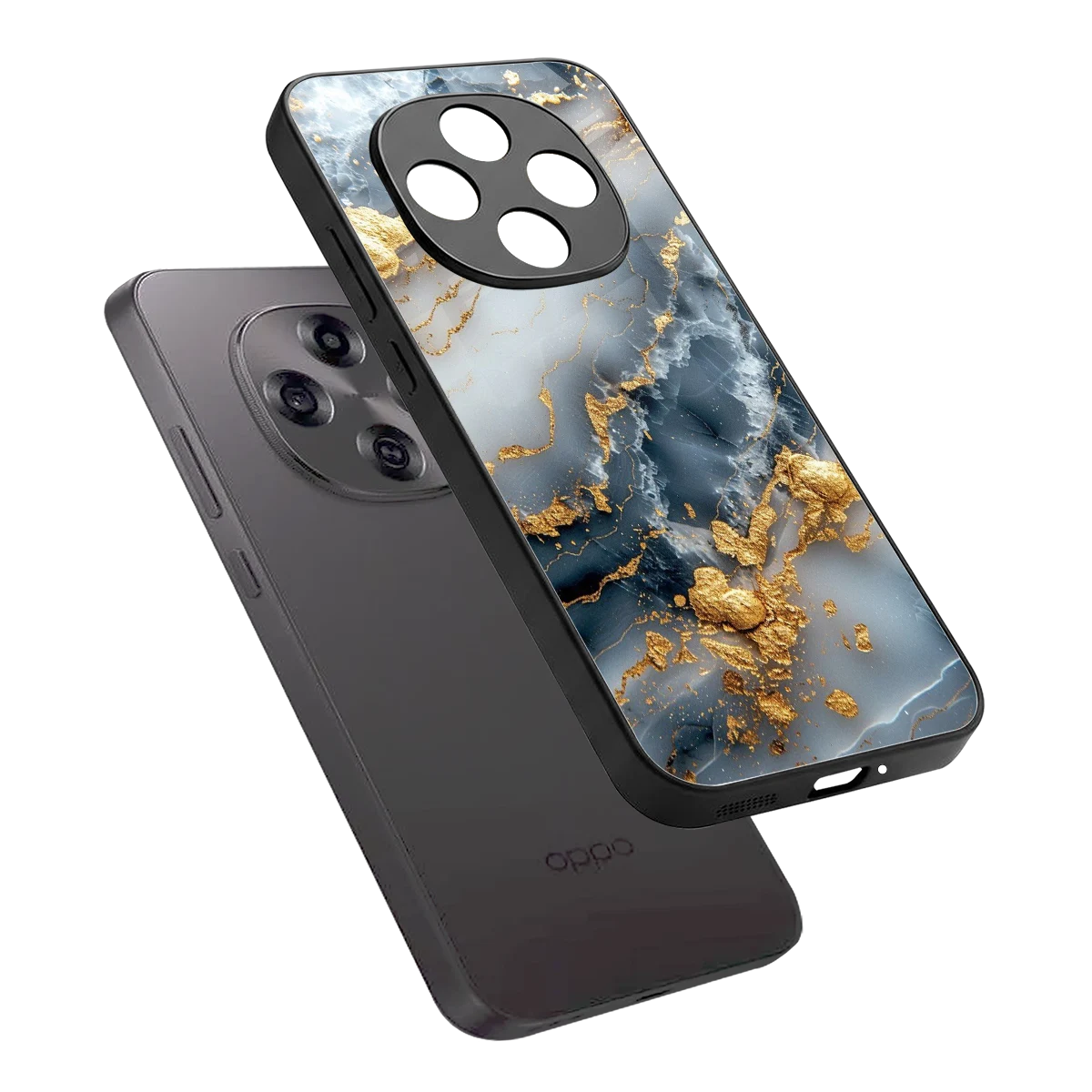 Celestial Marble sleek oppo f31 pro 5g cover with tempered glass back and TPU edges