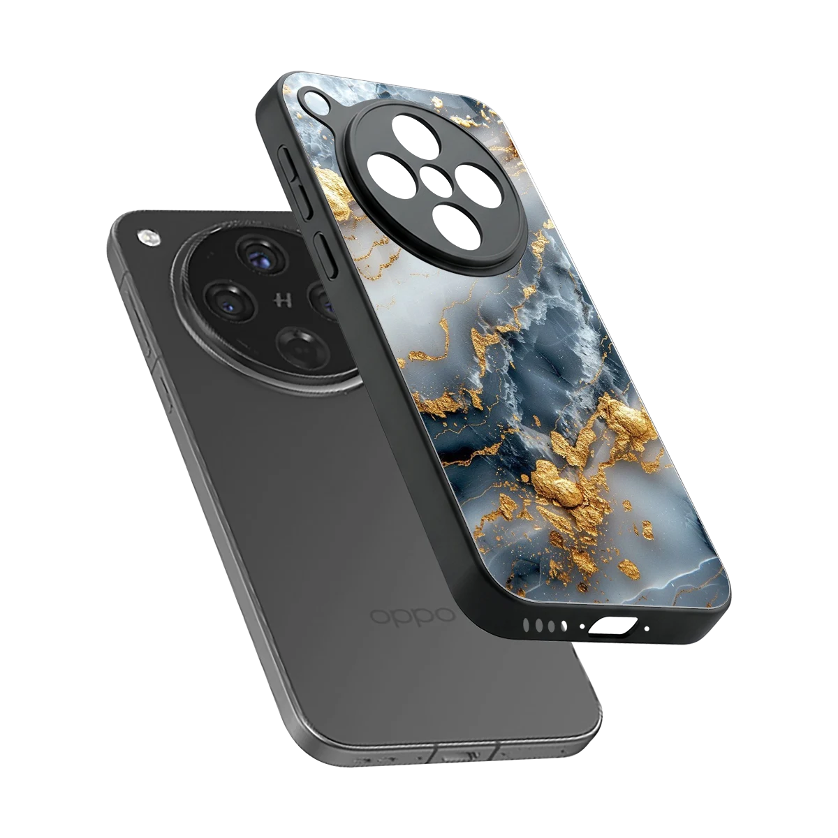 Celestial Marble sleek oppo find x8 cover with tempered glass back and TPU edges