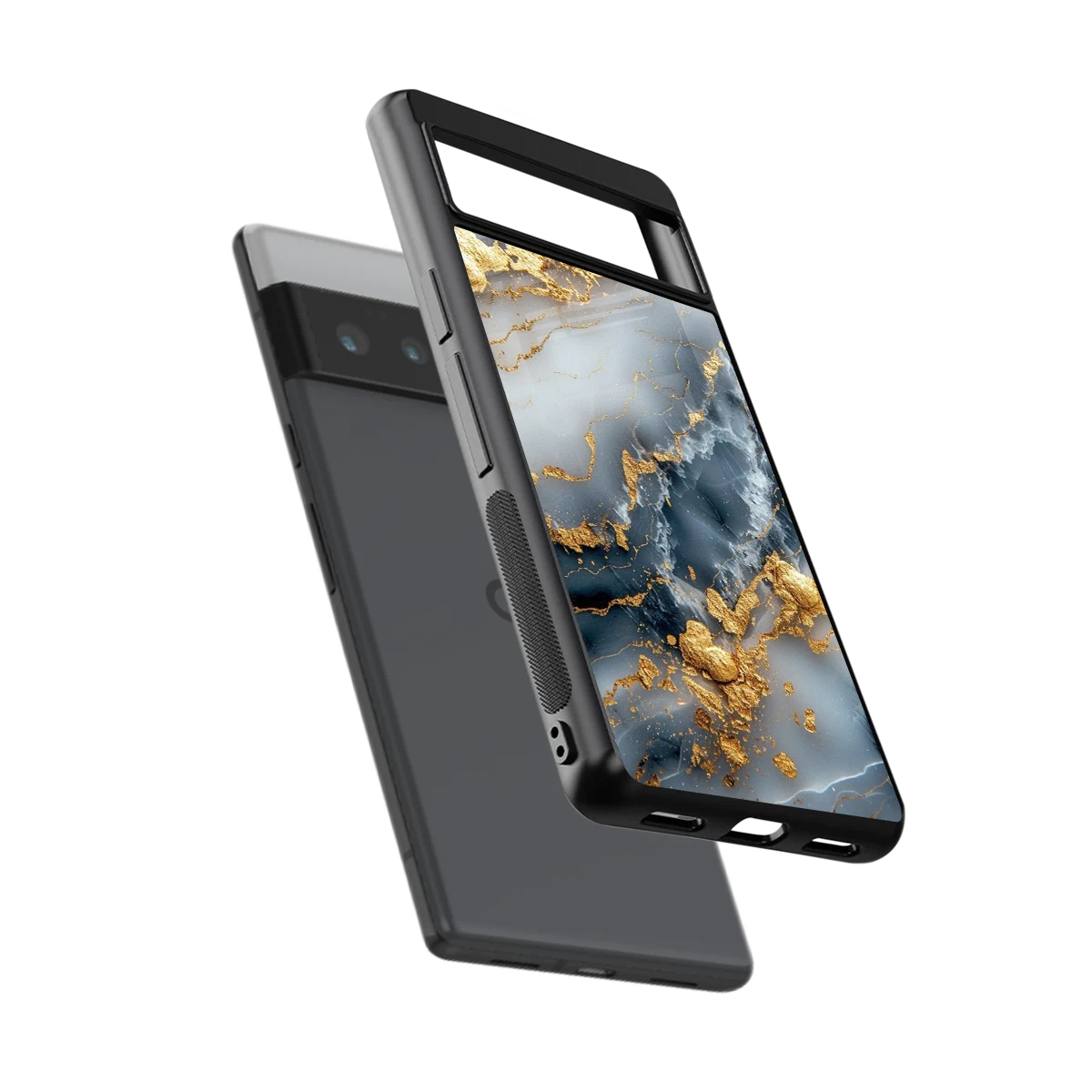 Celestial Marble sleek google pixel 6 pro cover with tempered glass back and TPU edges