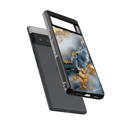 Celestial Marble sleek google pixel 6 pro cover with tempered glass back and TPU edges