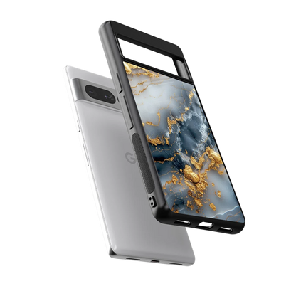Celestial Marble sleek google pixel 7 pro cover with tempered glass back and TPU edges