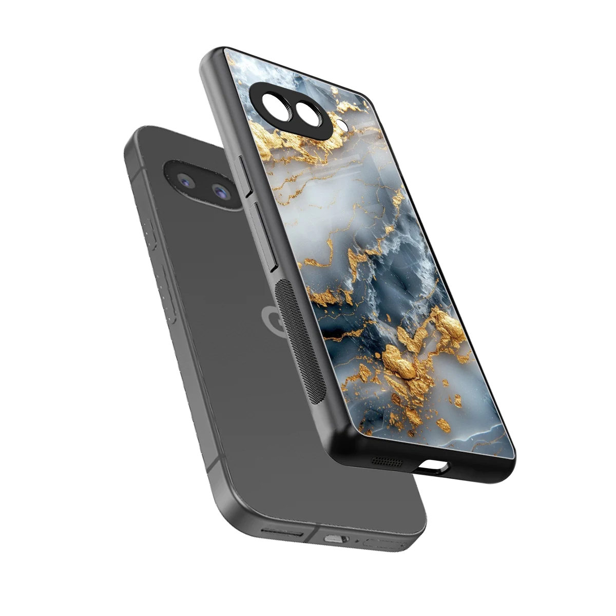Celestial Marble sleek google pixel 10a cover with tempered glass back and TPU edges