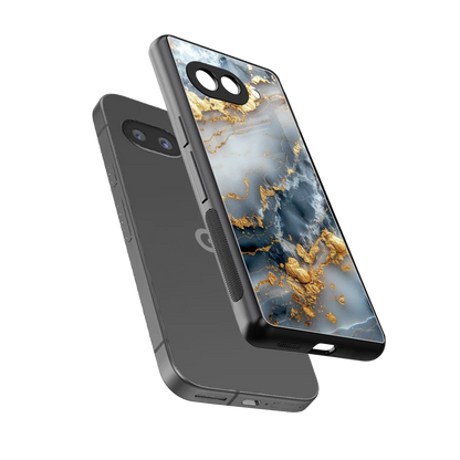 Celestial Marble sleek google pixel 10a cover with tempered glass back and TPU edges