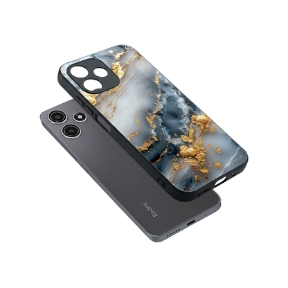 Celestial Marble sleek redmi 12 5g cover with tempered glass back and TPU edges