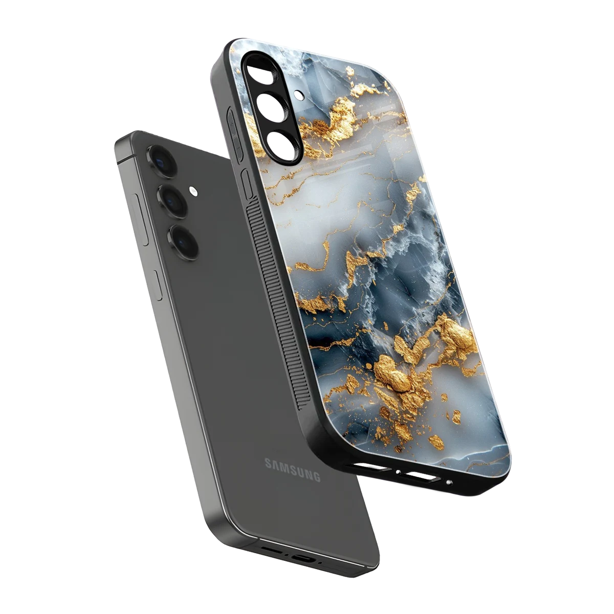 Celestial Marble sleek samsung galaxy a55 5g cover with tempered glass back and TPU edges