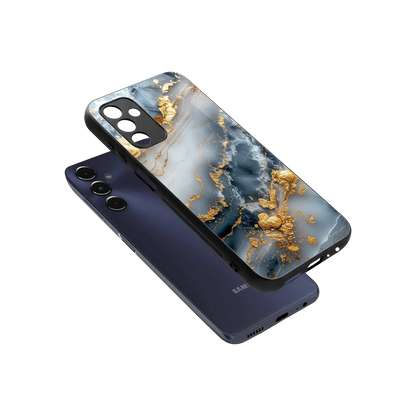 Celestial Marble sleek samsung galaxy m14 5g cover with tempered glass back and TPU edges