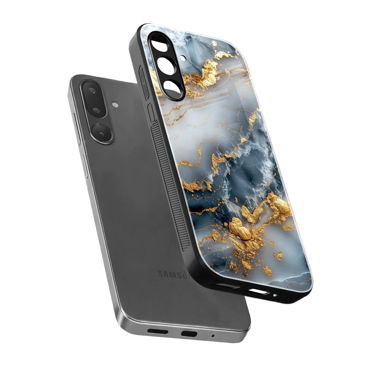 Celestial Marble sleek samsung galaxy m56 5g cover with tempered glass back and TPU edges