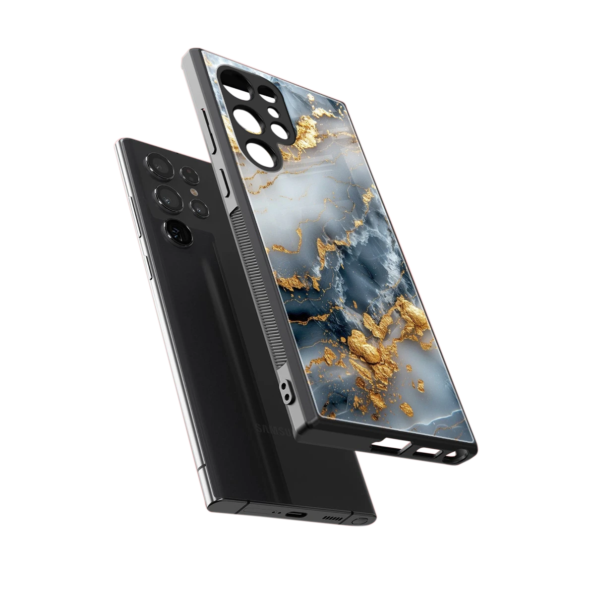 Celestial Marble sleek samsung galaxy s23 ultra cover with tempered glass back and TPU edges