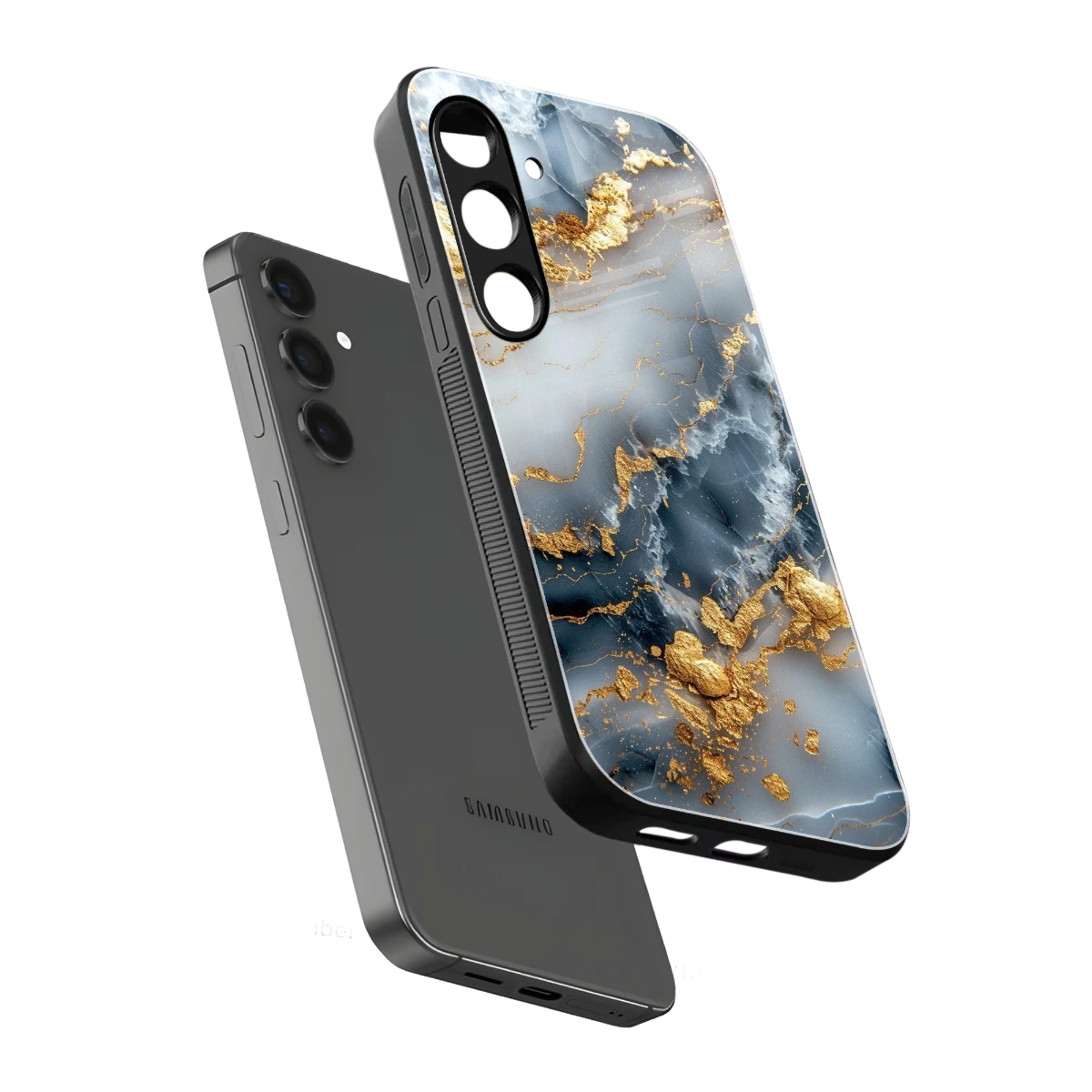 Celestial Marble sleek samsung galaxy s25 cover with tempered glass back and TPU edges