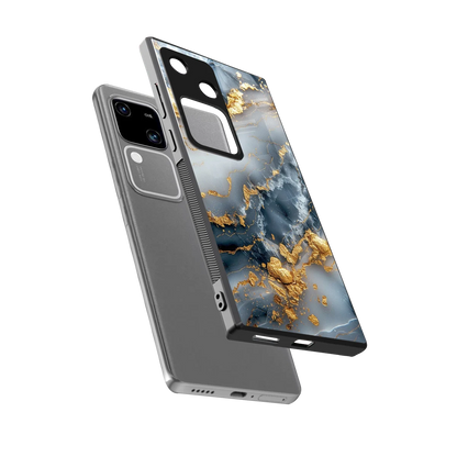 Celestial Marble sleek vivo v30 cover with tempered glass back and TPU edges