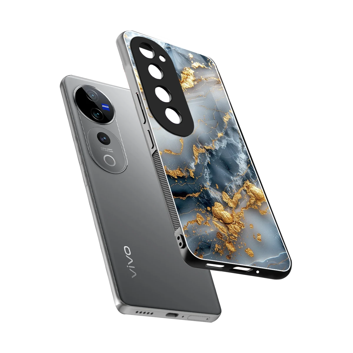 Celestial Marble sleek vivo v40 pro cover with tempered glass back and TPU edges