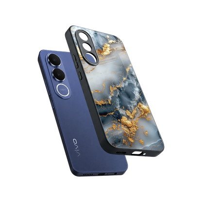Celestial Marble sleek vivo v70 fe cover with tempered glass back and TPU edges