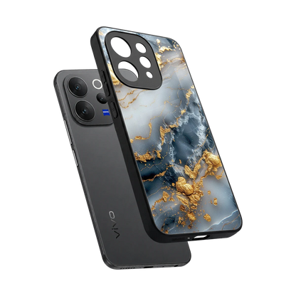 Celestial Marble sleek vivo v70 cover with tempered glass back and TPU edges