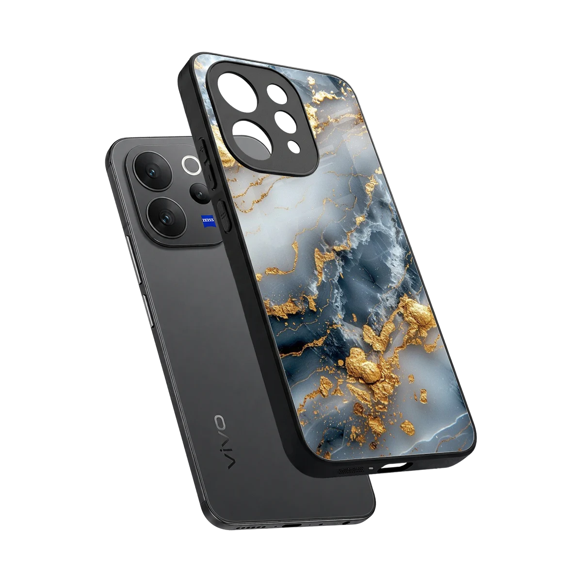 Celestial Marble sleek vivo v70 elite cover with tempered glass back and TPU edges