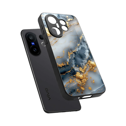 Celestial Marble sleek vivo x200 fe cover with tempered glass back and TPU edges