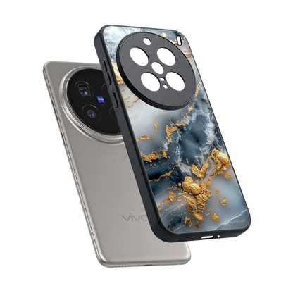 Celestial Marble sleek vivo x200 pro cover with tempered glass back and TPU edges