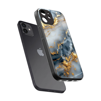 Celestial Marble sleek iphone 12 cover with tempered glass back and TPU edges