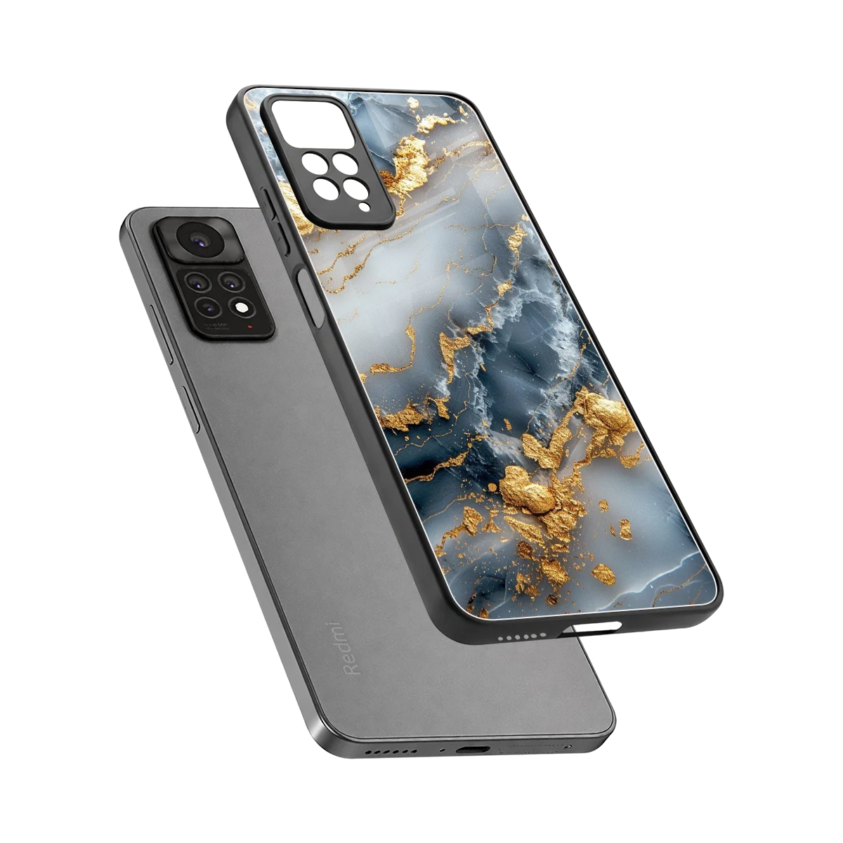 Celestial Marble sleek redmi note 11 pro cover with tempered glass back and TPU edges