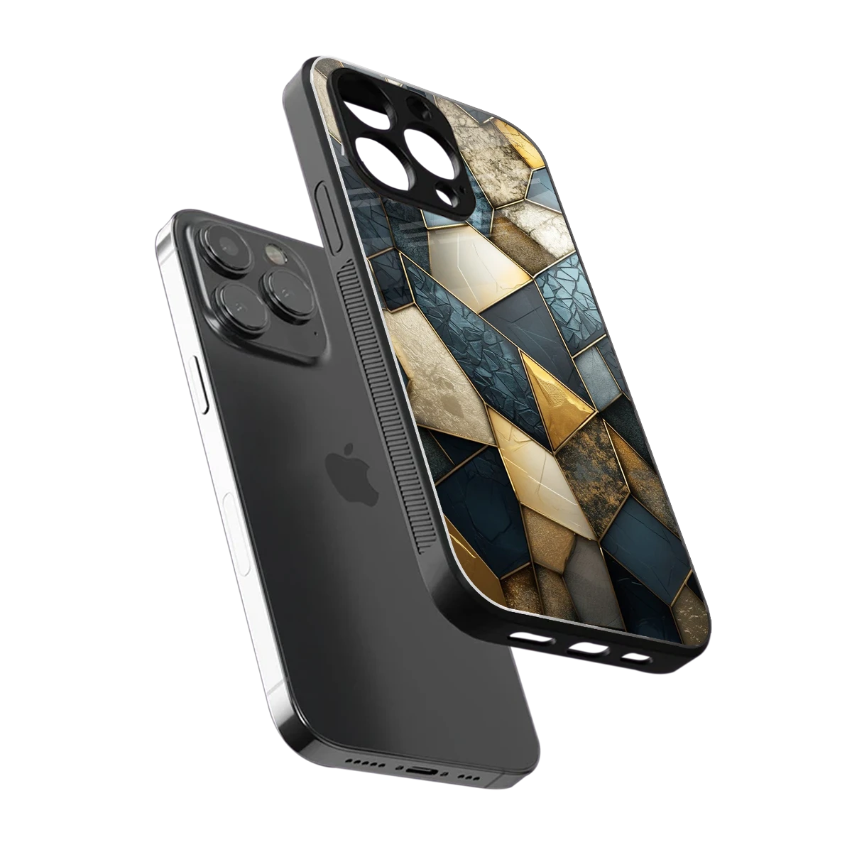 Celestial Stone sleek iphone 13 pro cover with tempered glass back and TPU edges