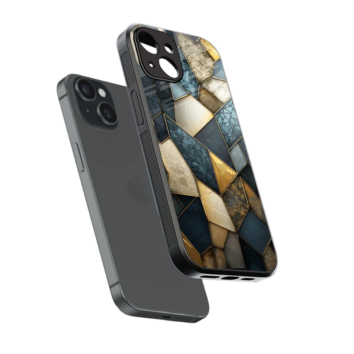 Celestial Stone sleek iphone 14 cover with tempered glass back and TPU edges