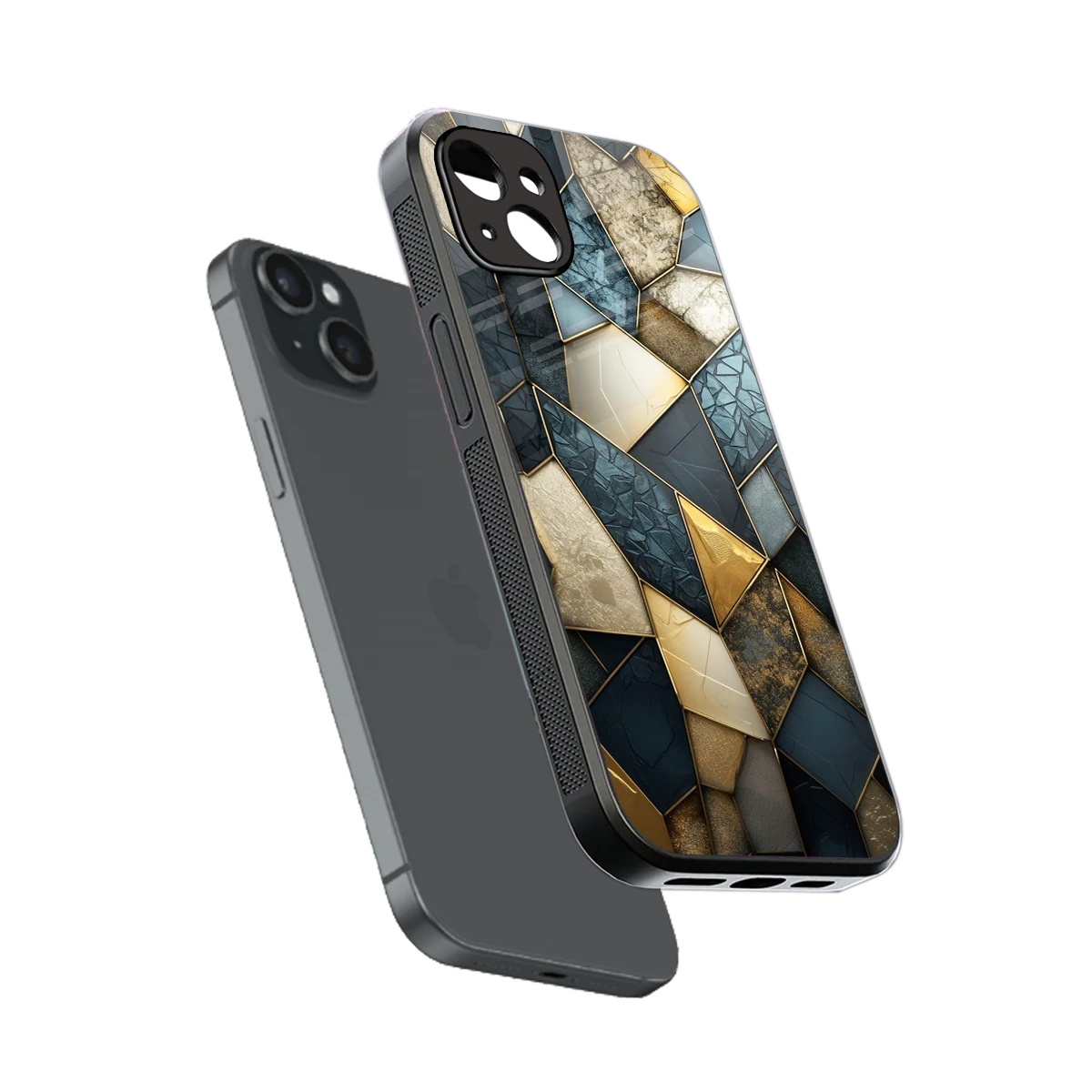 Celestial Stone sleek iphone 14 plus cover with tempered glass back and TPU edges