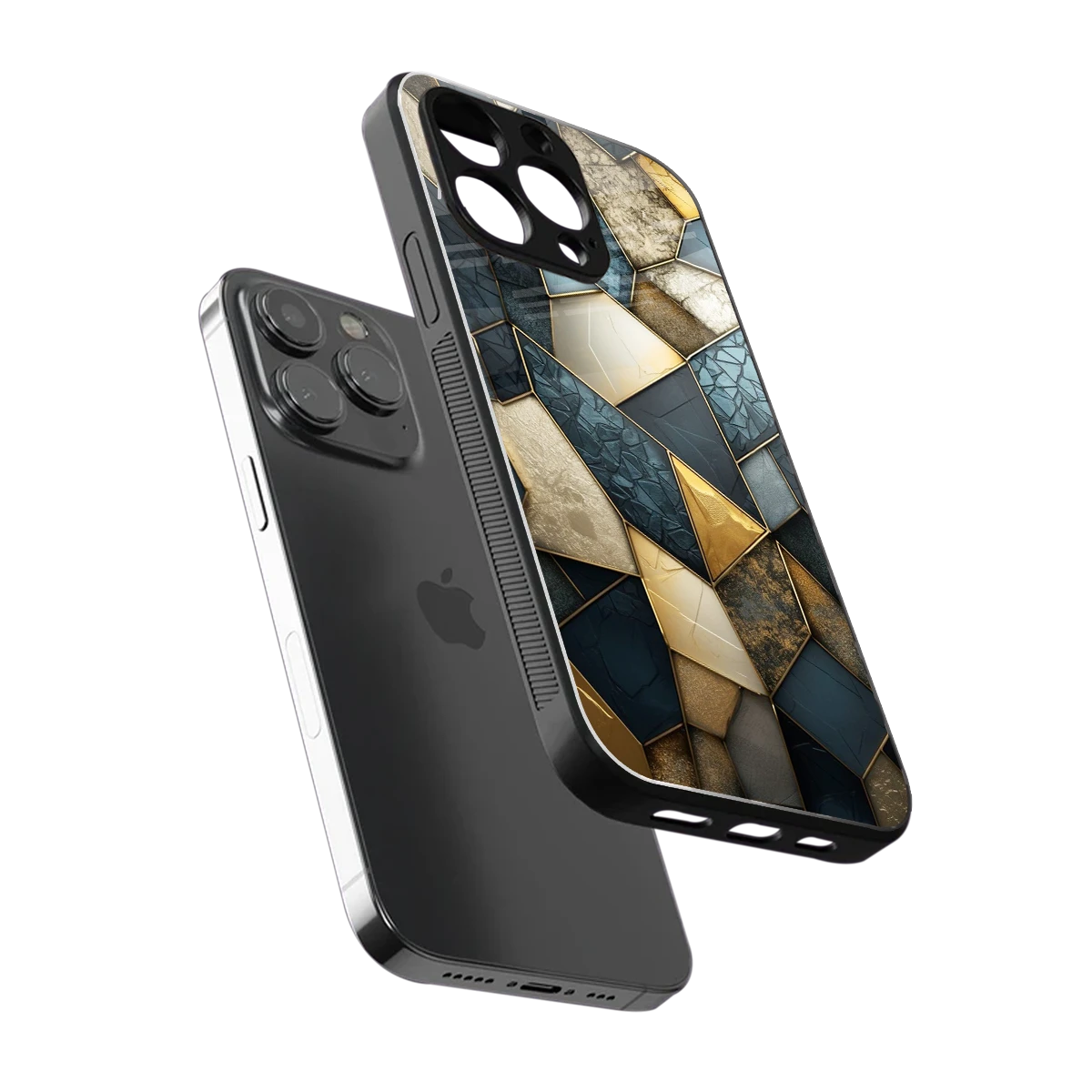 Celestial Stone sleek iphone 15 pro max cover with tempered glass back and TPU edges