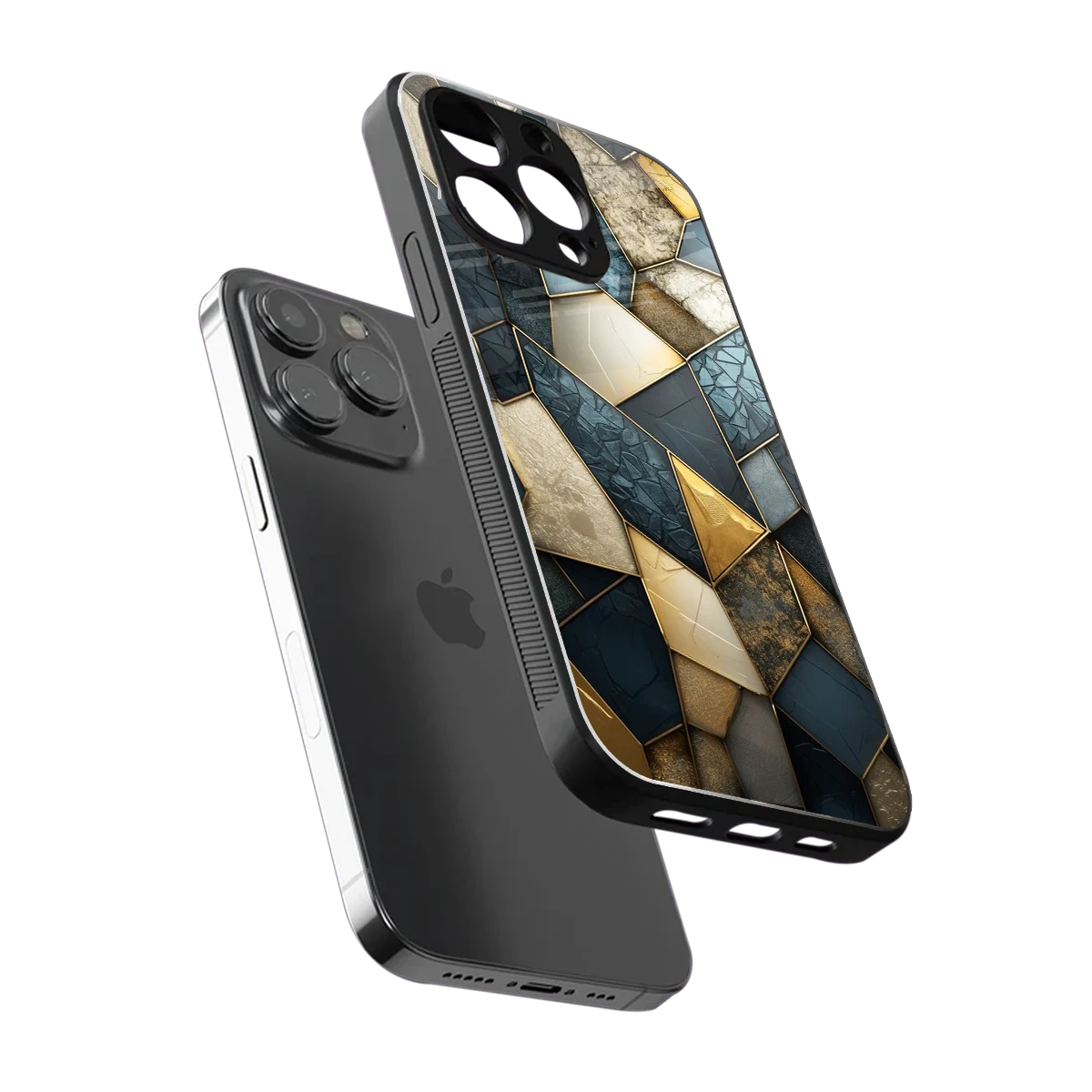 Celestial Stone sleek iphone 16 pro max cover with tempered glass back and TPU edges