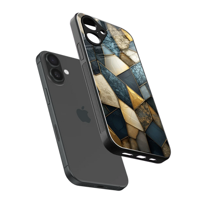 Celestial Stone sleek iPhone 16 cover with tempered glass back and TPU edges