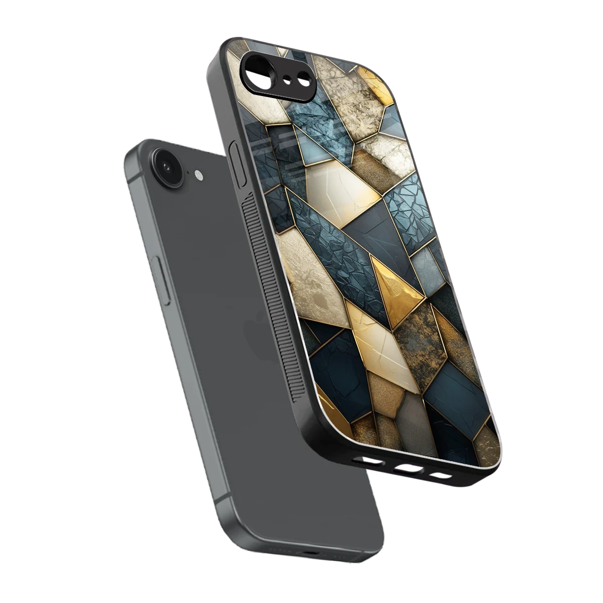 Celestial Stone sleek iphone 16e cover with tempered glass back and TPU edges
