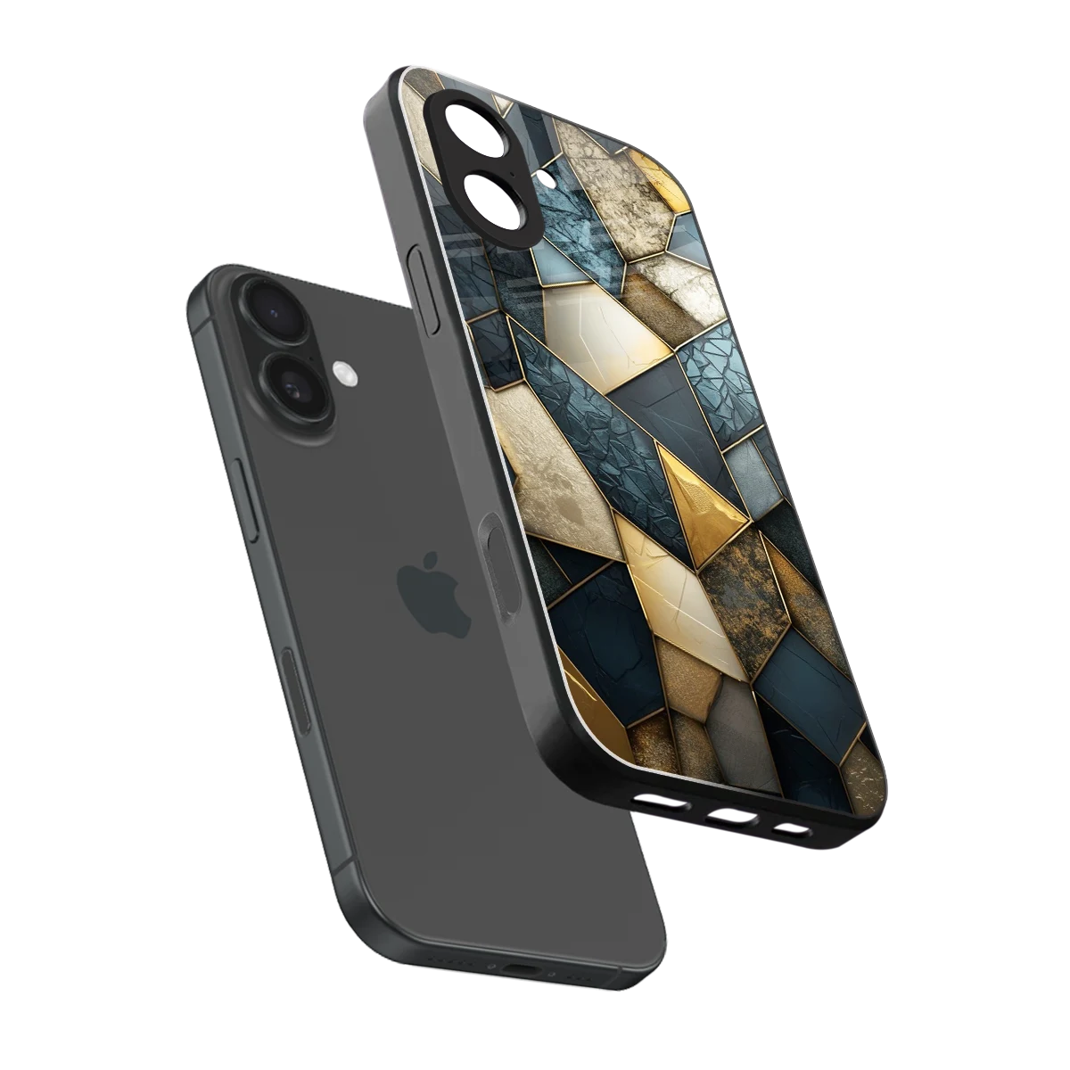 Celestial Stone sleek iphone 17 cover with tempered glass back and TPU edges