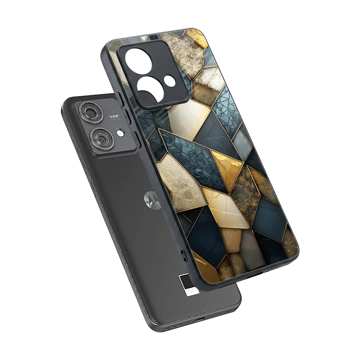 Celestial Stone sleek motorola edge 40 neo 5g cover with tempered glass back and TPU edges
