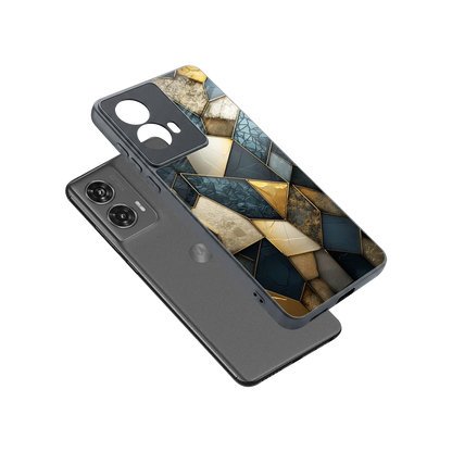 Celestial Stone sleek motorola edge 50 fusion cover with tempered glass back and TPU edges