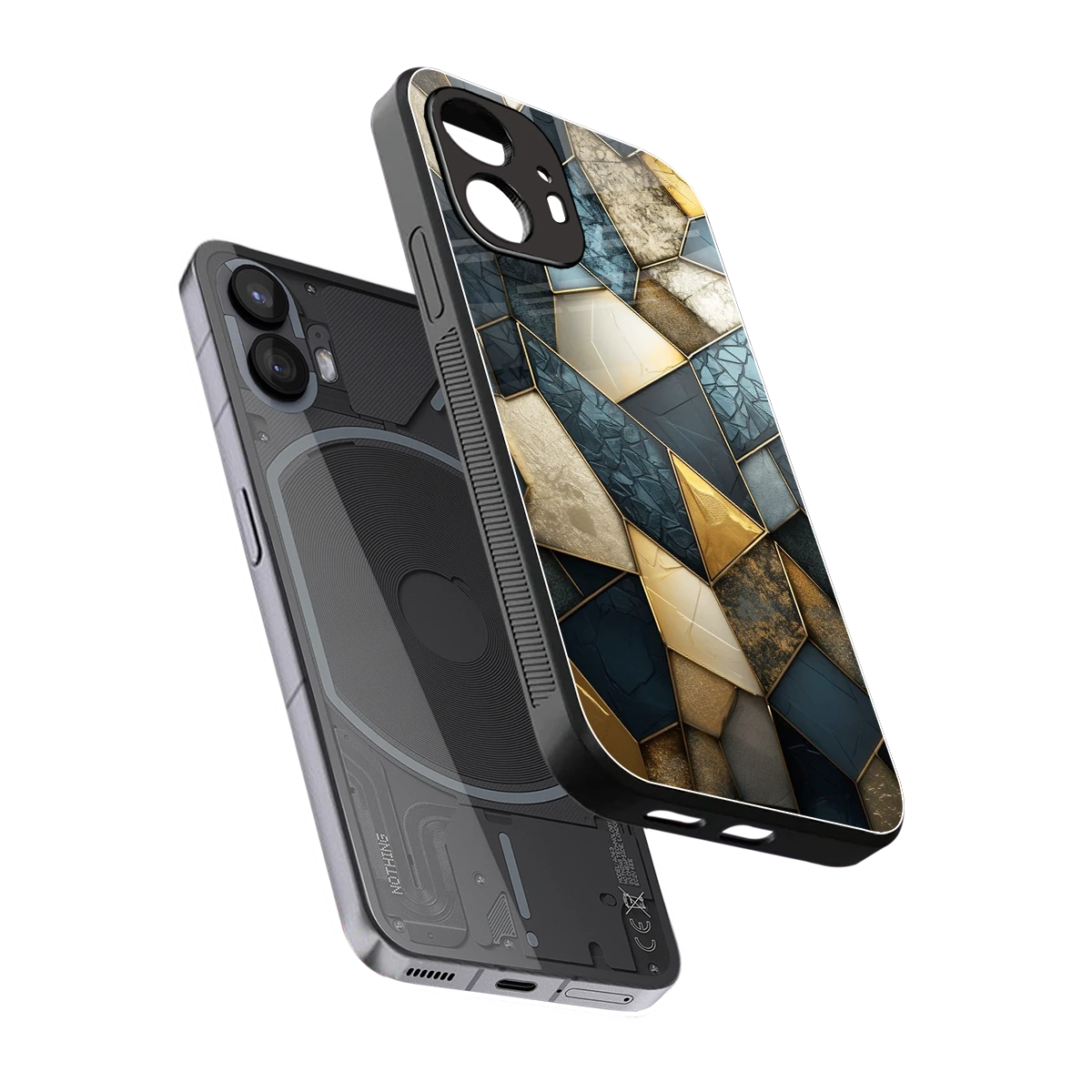 Celestial Stone sleek nothing phone 2 cover with tempered glass back and TPU edges