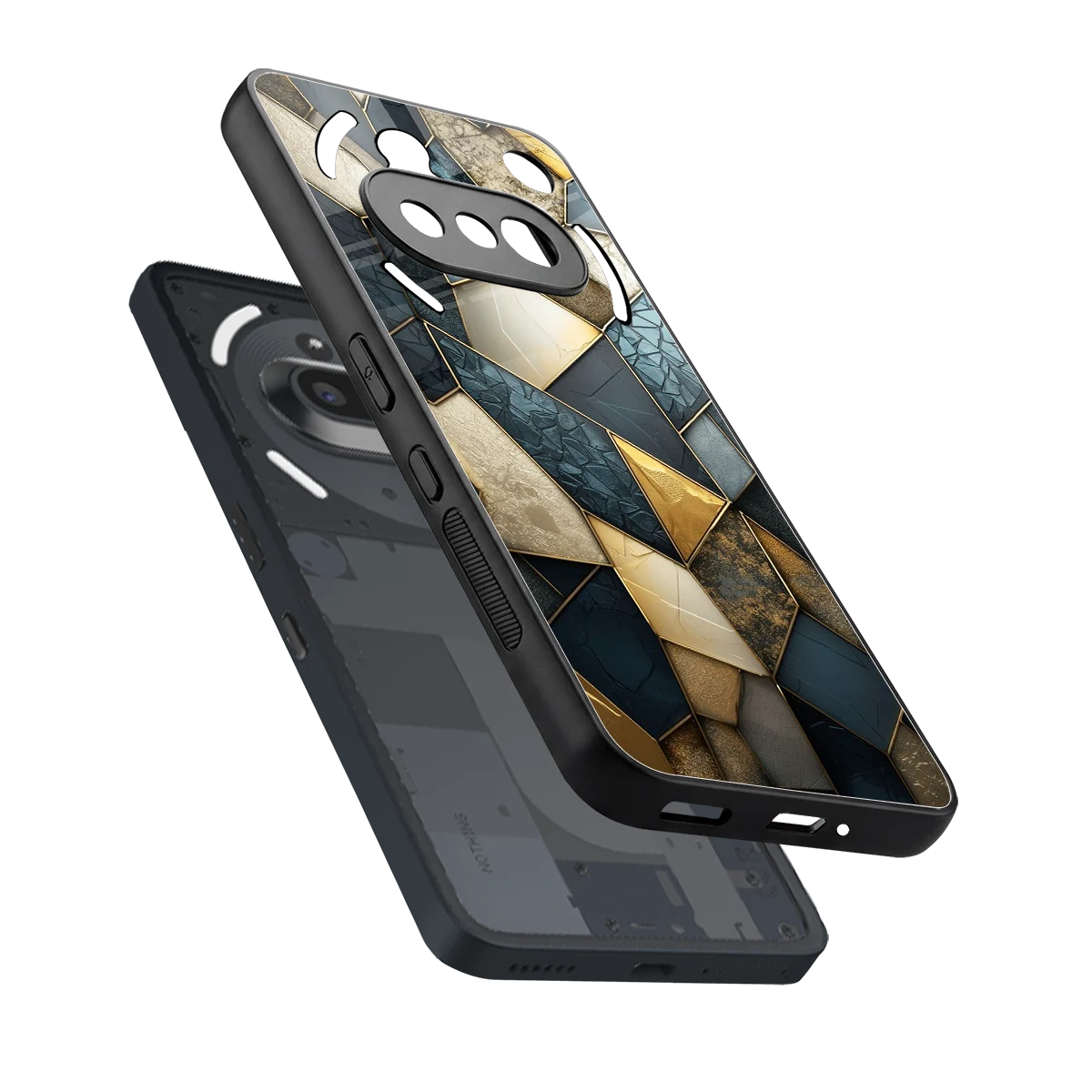 Celestial Stone sleek nothing phone 3a cover with tempered glass back and TPU edges