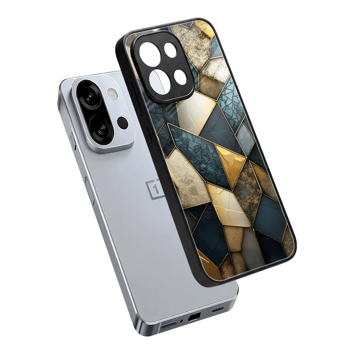 Celestial Stone sleek oneplus 13s cover with tempered glass back and TPU edges