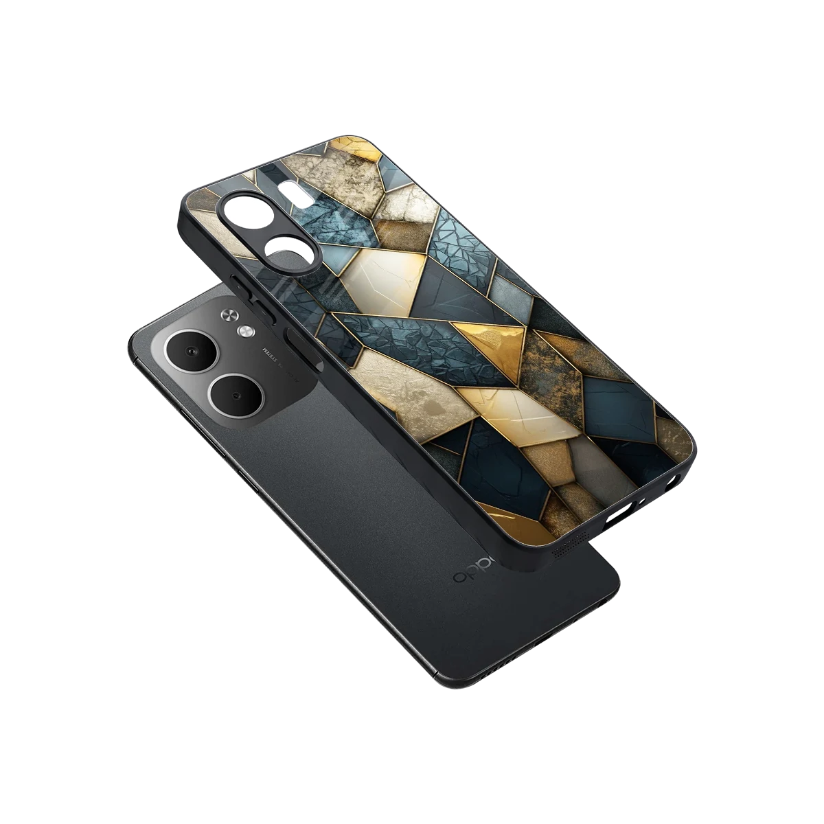 Celestial Stone sleek oppo a5x 5g cover with tempered glass back and TPU edges