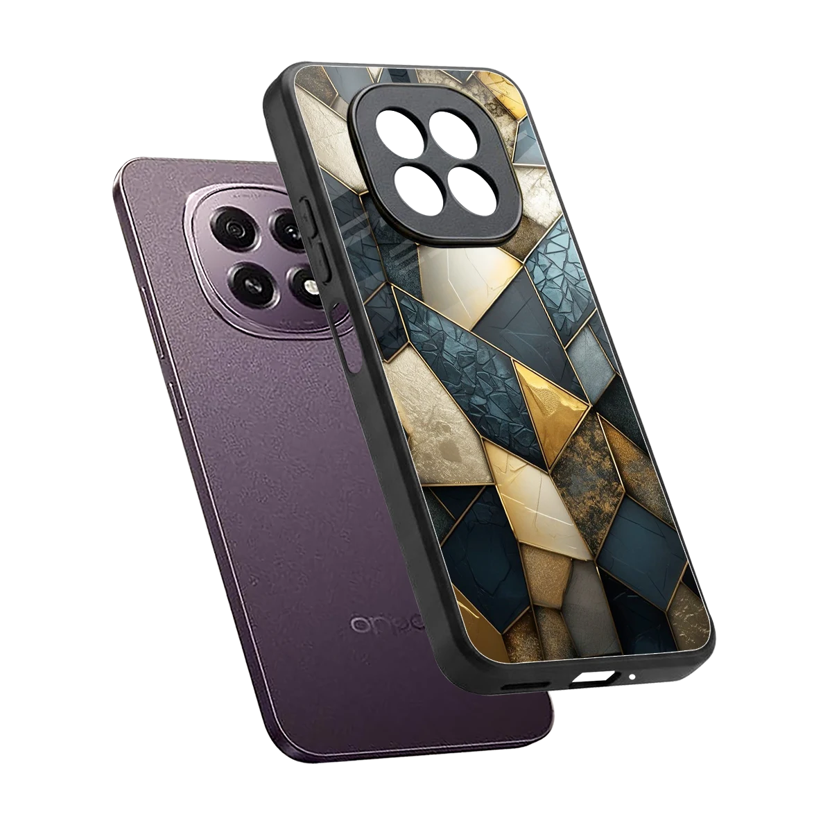 Celestial Stone sleek oppo f29 5g cover with tempered glass back and TPU edges