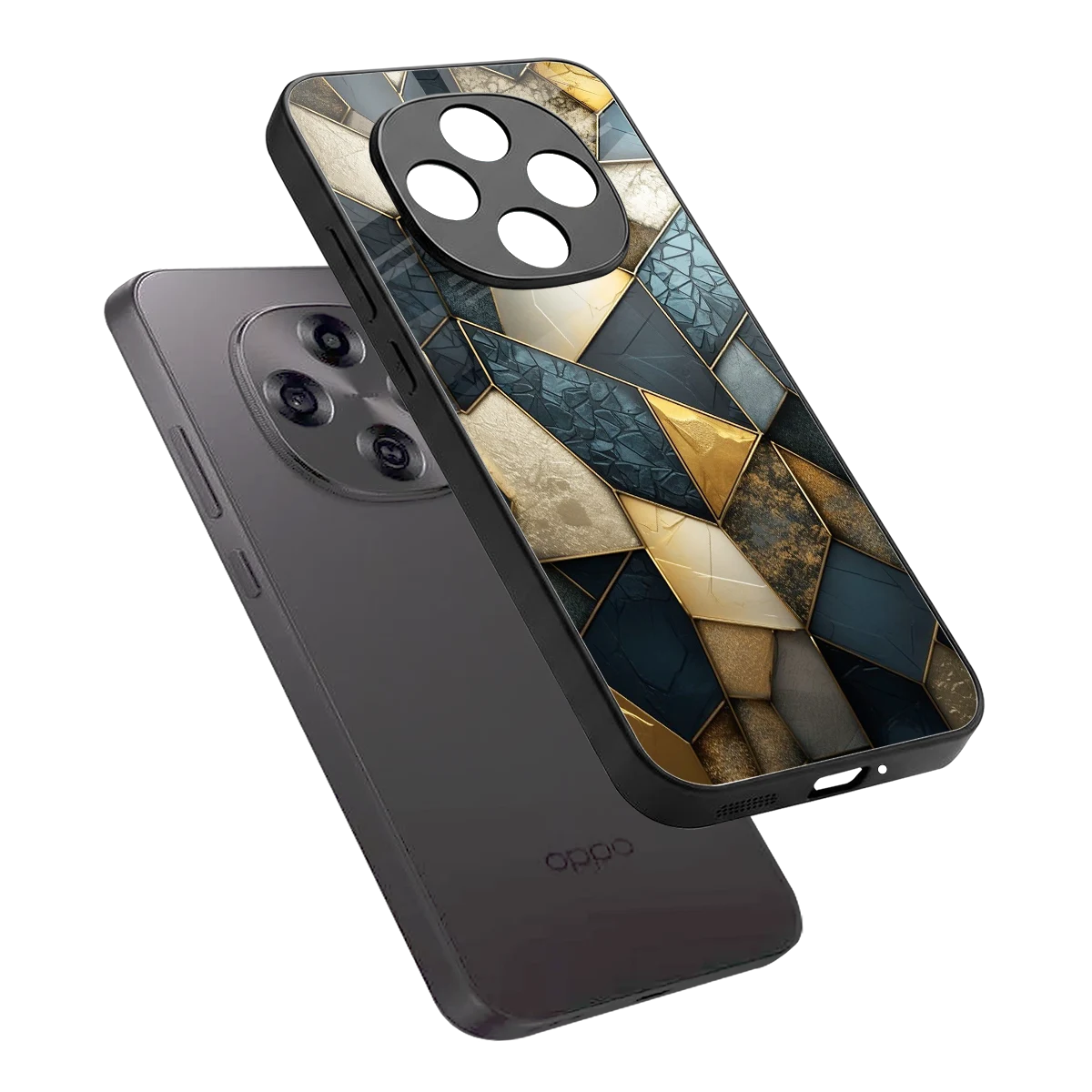 Celestial Stone sleek oppo f31 pro 5g cover with tempered glass back and TPU edges