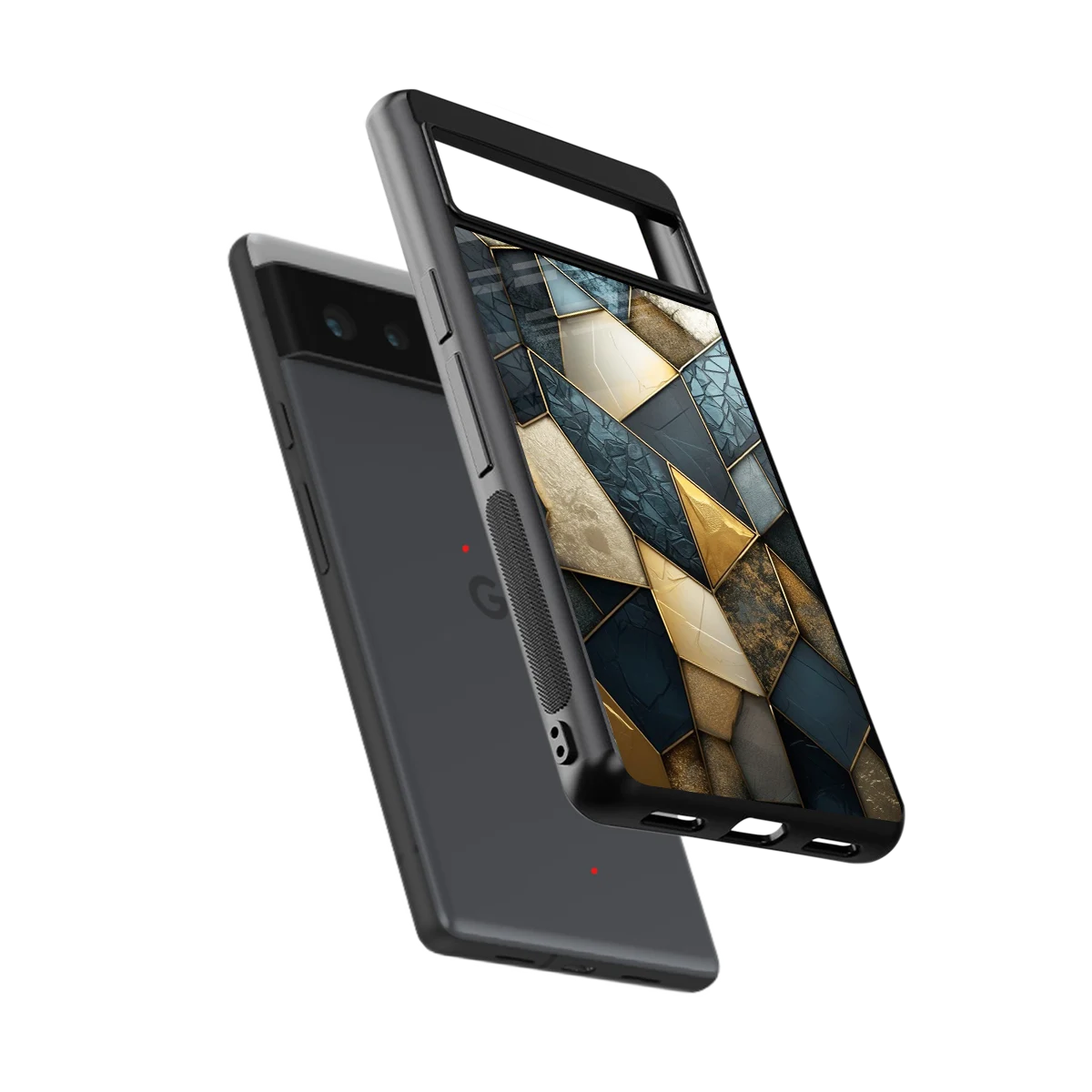 Celestial Stone sleek google pixel 6a cover with tempered glass back and TPU edges