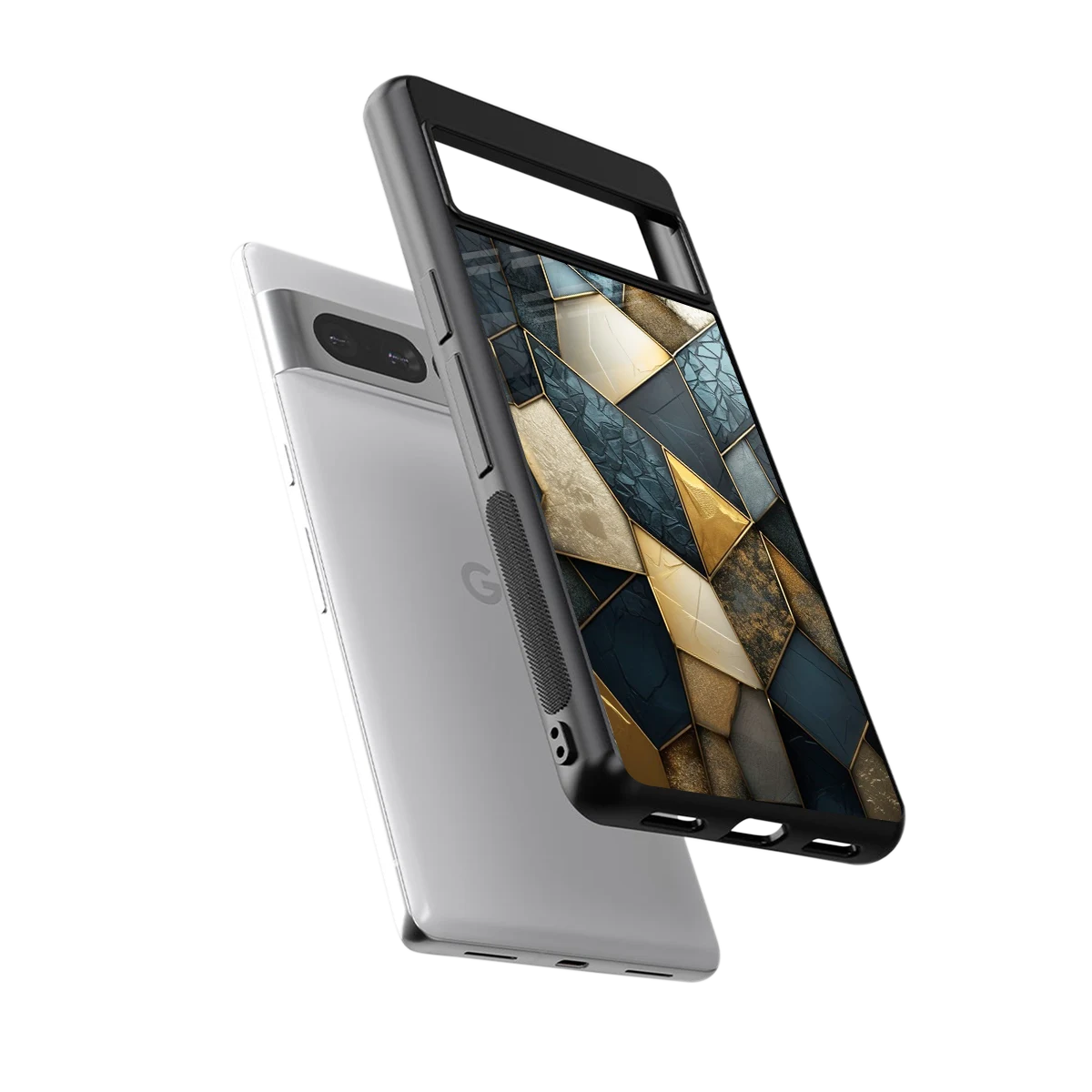 Celestial Stone sleek google pixel 7 pro cover with tempered glass back and TPU edges