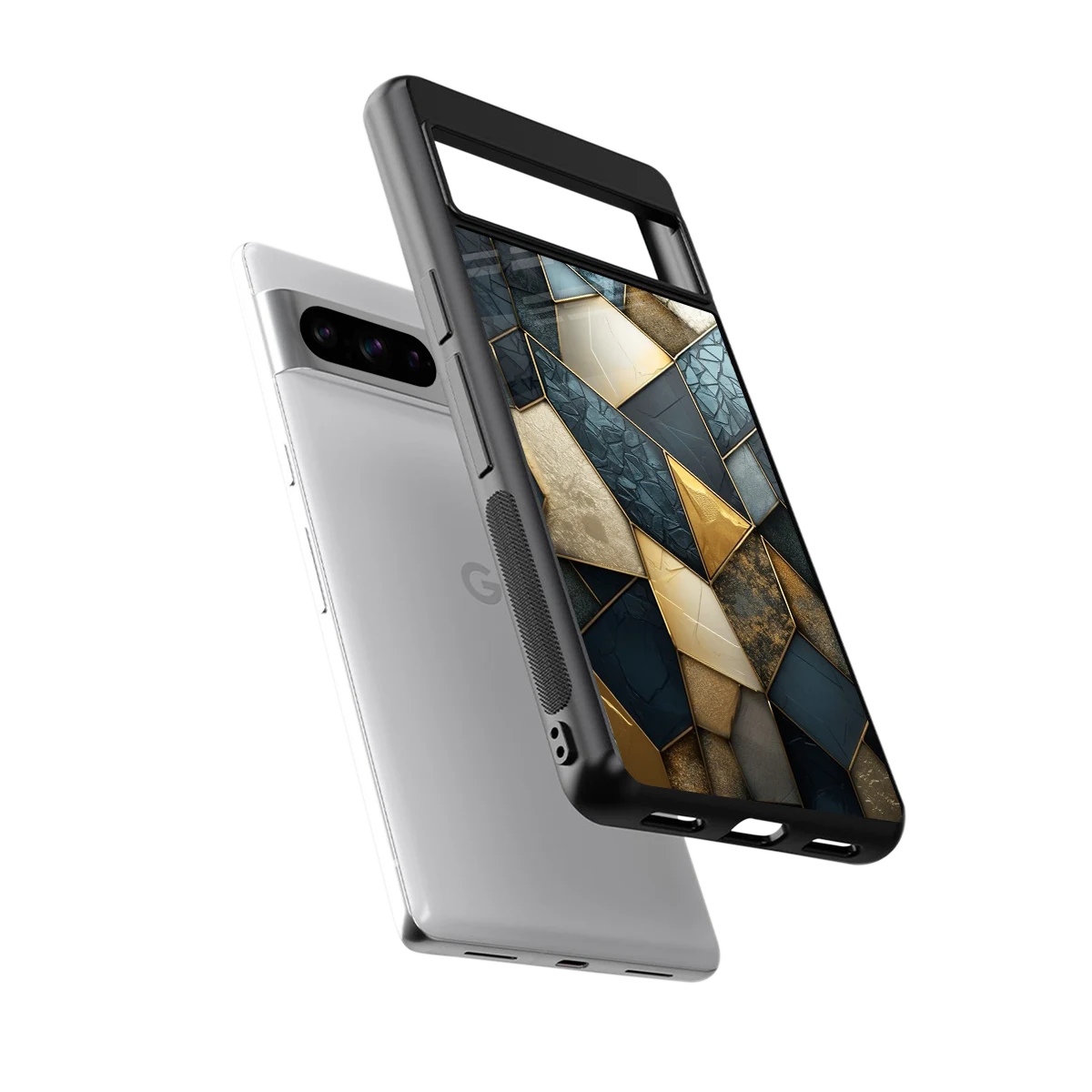 Celestial Stone sleek google pixel 8 pro cover with tempered glass back and TPU edges