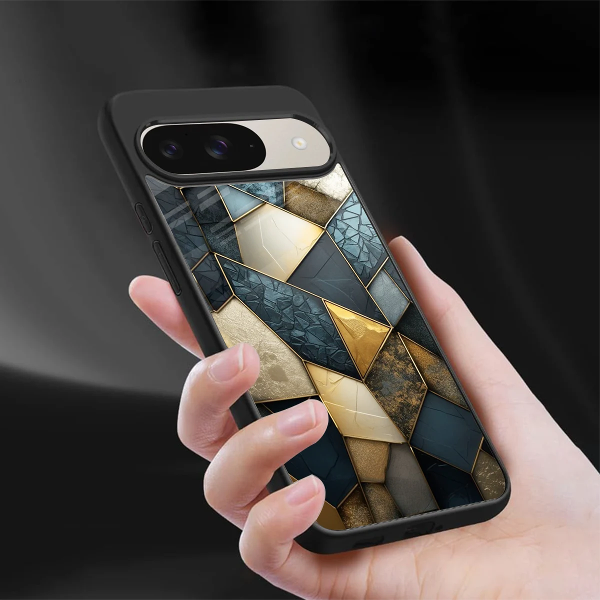 Celestial Stone sleek google pixel 9 cover with tempered glass back and TPU edges