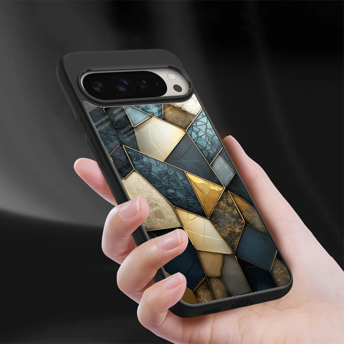 Celestial Stone sleek google pixel 9 pro cover with tempered glass back and TPU edges