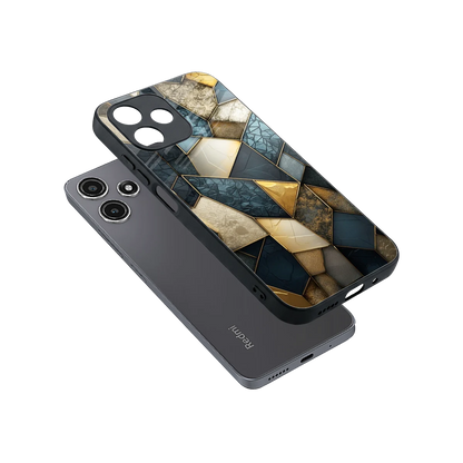 Celestial Stone sleek redmi 12 5g cover with tempered glass back and TPU edges