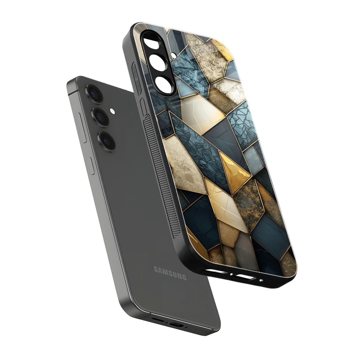 Celestial Stone sleek samsung galaxy a55 5g cover with tempered glass back and TPU edges