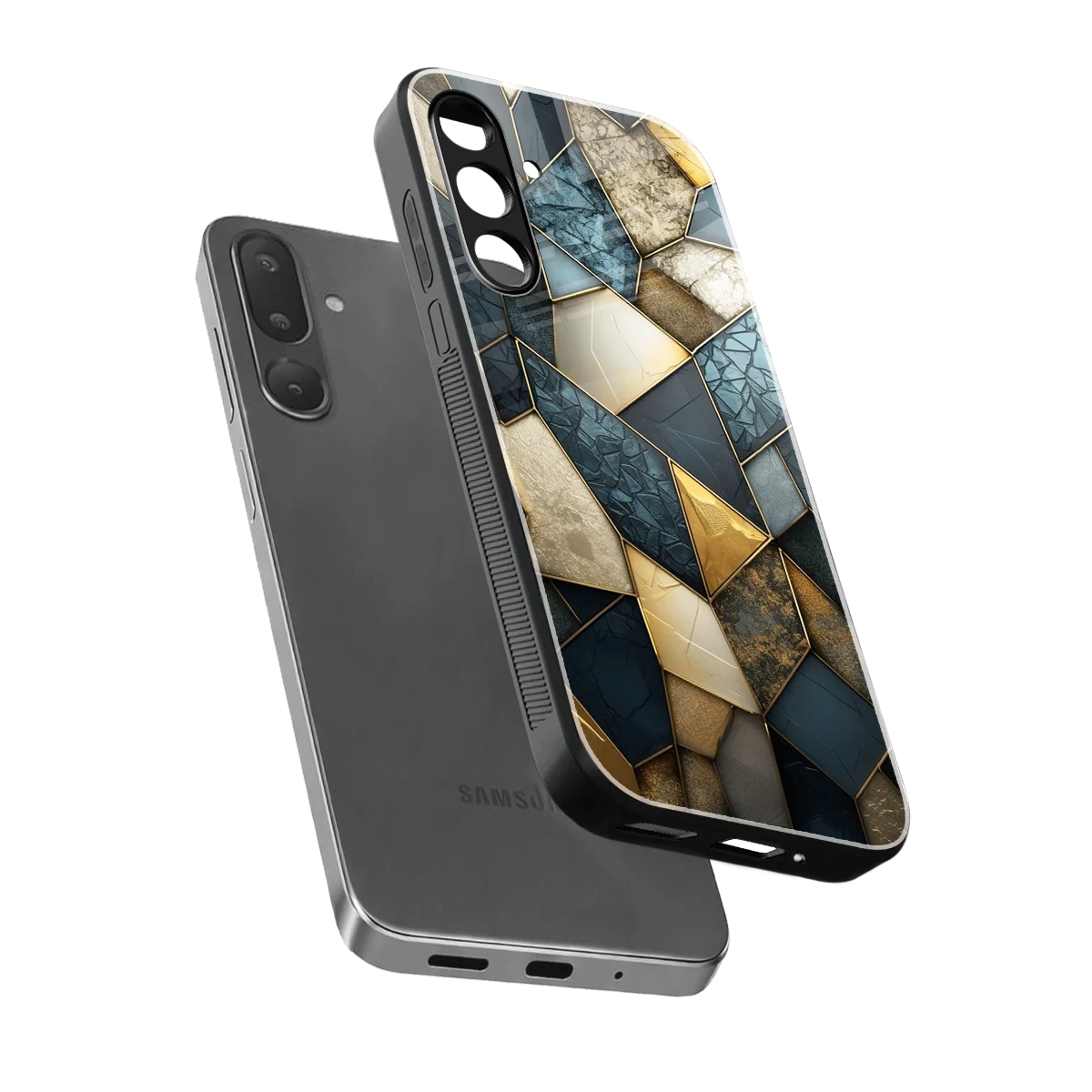 Celestial Stone sleek samsung galaxy m56 5g cover with tempered glass back and TPU edges